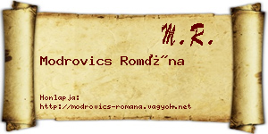 Modrovics Romána névjegykártya